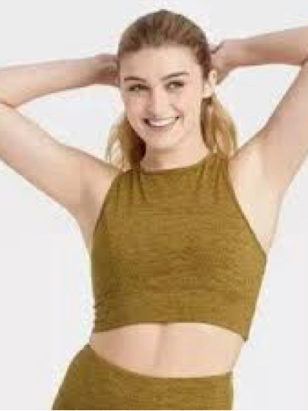 Joy Lab Cropped Tank  in Green